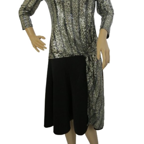 Frank Lyman Design High-Low 3/4 Sleeve Sparkling Top - Picture 2 of 11